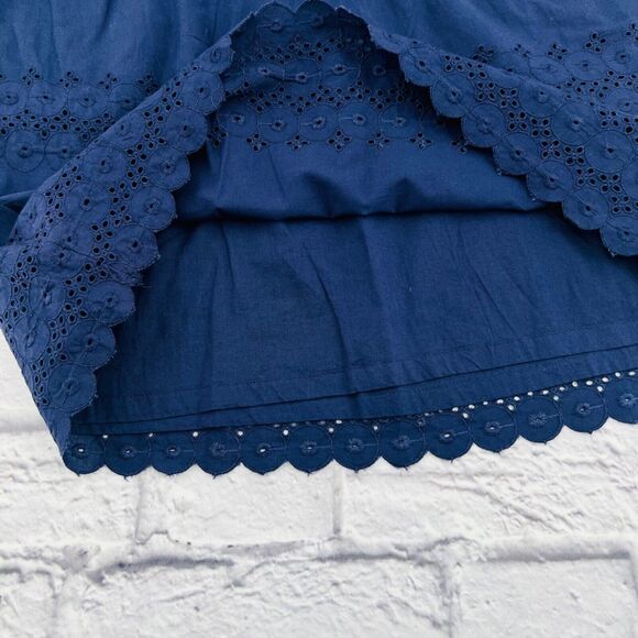 NOT FOR SALE     Ann Taylor Loft Eyelet Mini Full Skirt Size 6 Petite Dark Blue - Picture 4 of 9